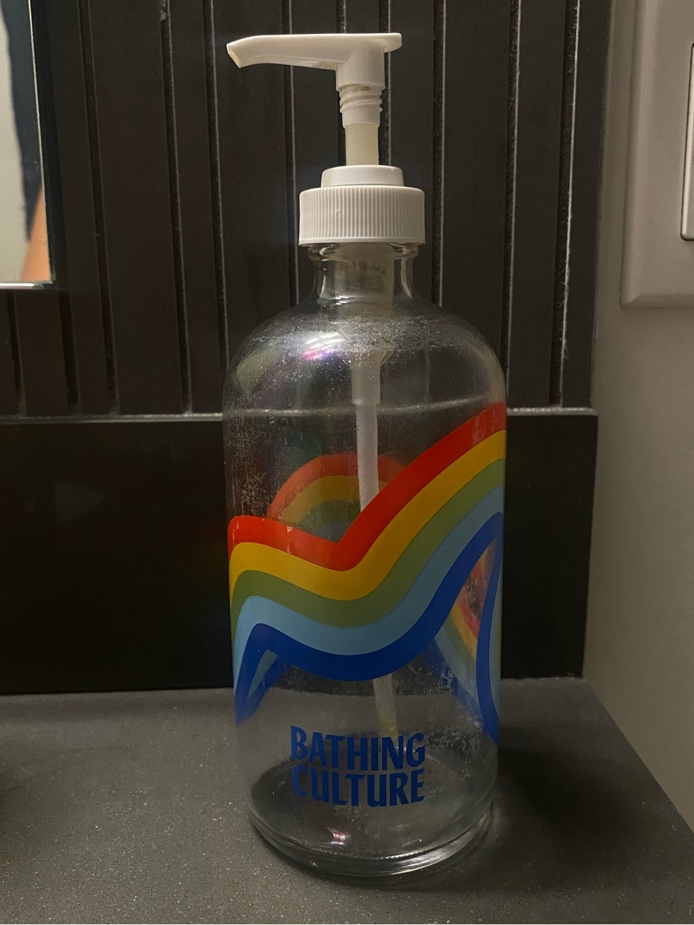 Bathing Culture empty glass bottle